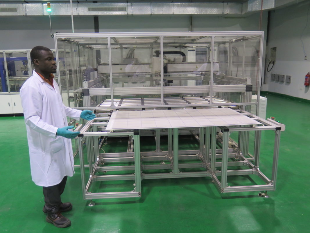 3sil's 30MW module manufacturing plant outside Accra in Tema. Credit: Tom Kenning