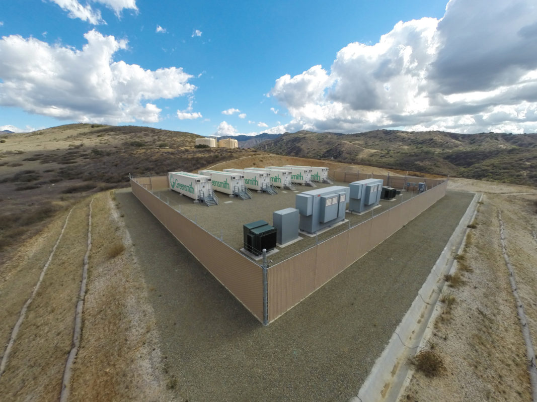Energy storage can act as capacity resource and provide grid-balancing ancillary services, as well as executing other functions, sometimes simultaneously. Image: Greensmith Energy. 