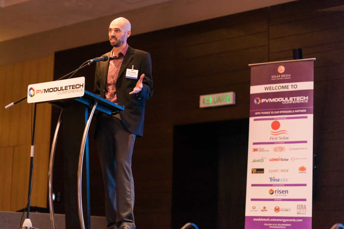 Tristan Erion-Lorico, Head of PV Module Business, Laboratory Services, at quality assurance and risk management company, DNV GL, at PV ModuleTech 2018 in Penang.