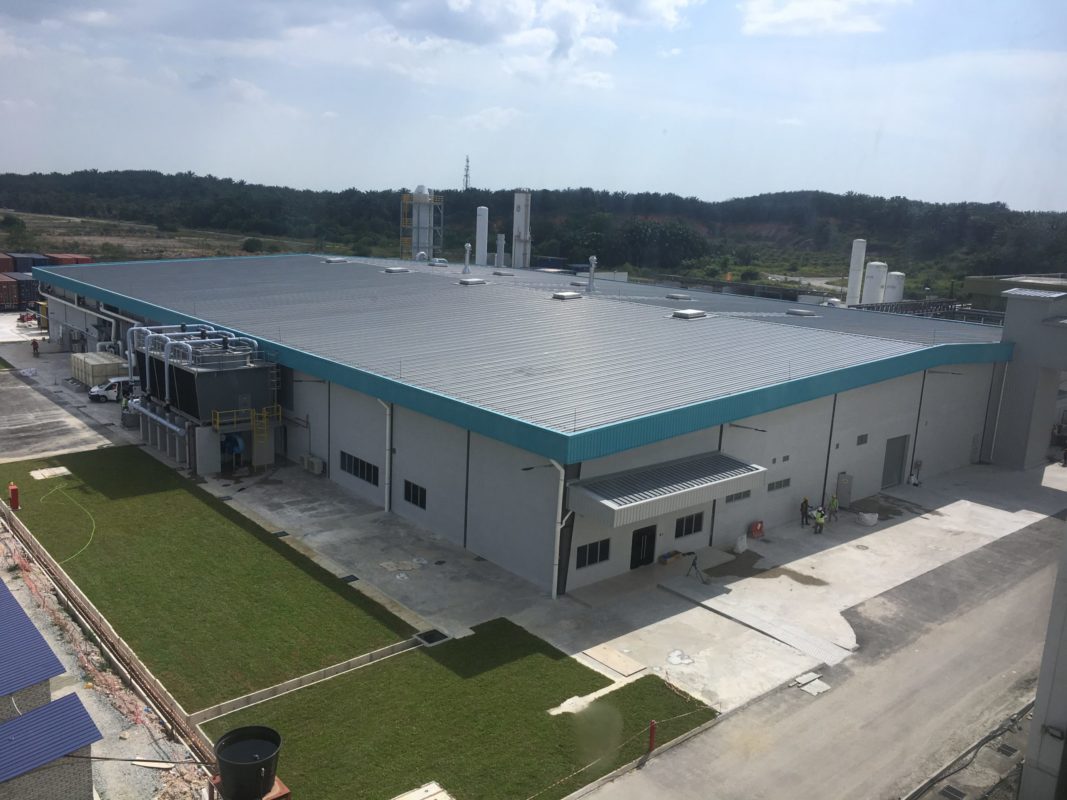 1366 Technologies said the first Direct Wafer Factory was nearing completion and adjacent to Hanwha Q CELLS' existing cell and module manufacturing facilities in Cyberjaya, Malaysia. The new wafer production plant is expected to ramp no later than the third quarter of 2019. Image: 1366 Technologies