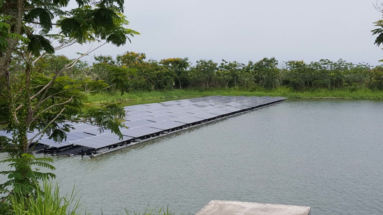 Floating solar pilot scheme in the south of Taiwan. 