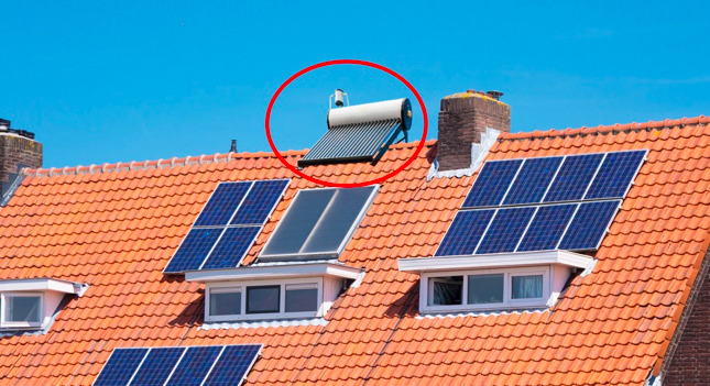 Metal equipment on the rooftop