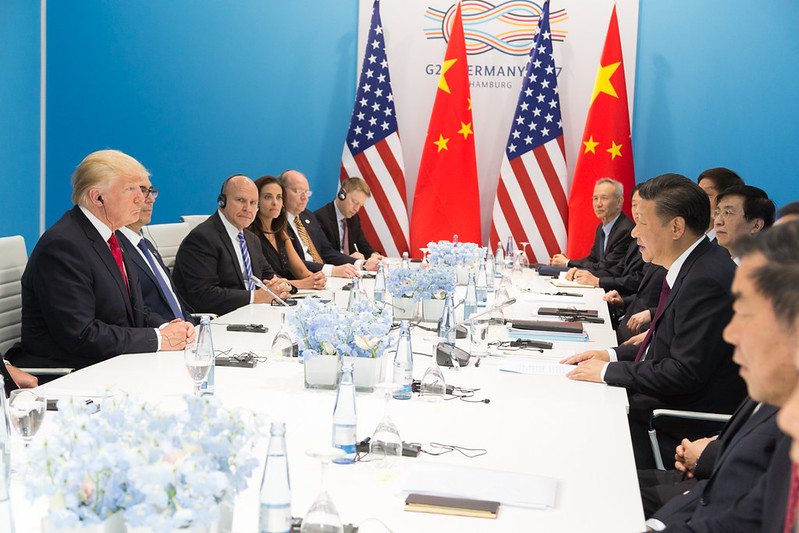 US president Donald Trump faces Chinese counterpart Xi Jinping at the G20 summit of July 2017 (Image credit: The White House / Flickr)