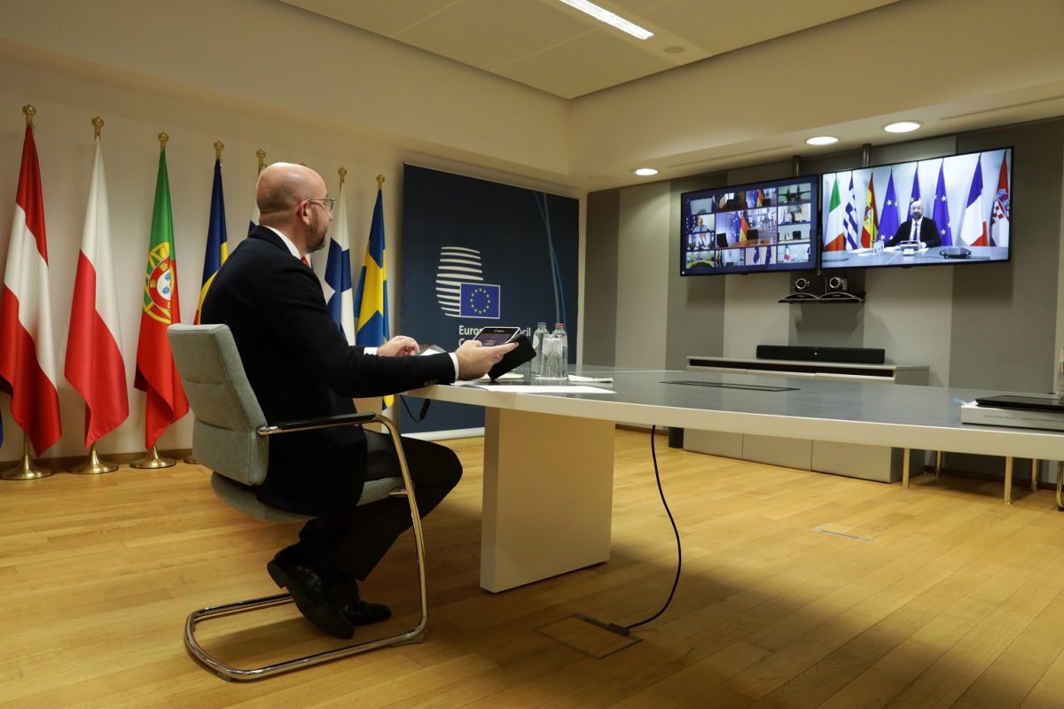EU heads of state gathered for a videoconference said a return to economic and social normality will demand 'unprecented investment'. Image credit: European Union