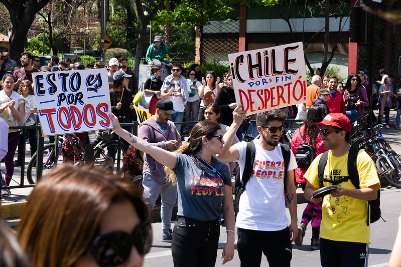 Chile's 2019 momentum with renewables came in a year when widespread street protests threw the government into chaos. Image credit: Diego Corre / Flickr