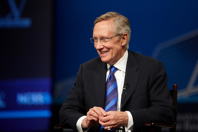 Senate Democratic leader Harry Reid has received the first ever Lifetime Solar Pugilist Award from the SEIA for his solar advocacy in Congress. Source: Flickr/Center for American Progress Action Fund