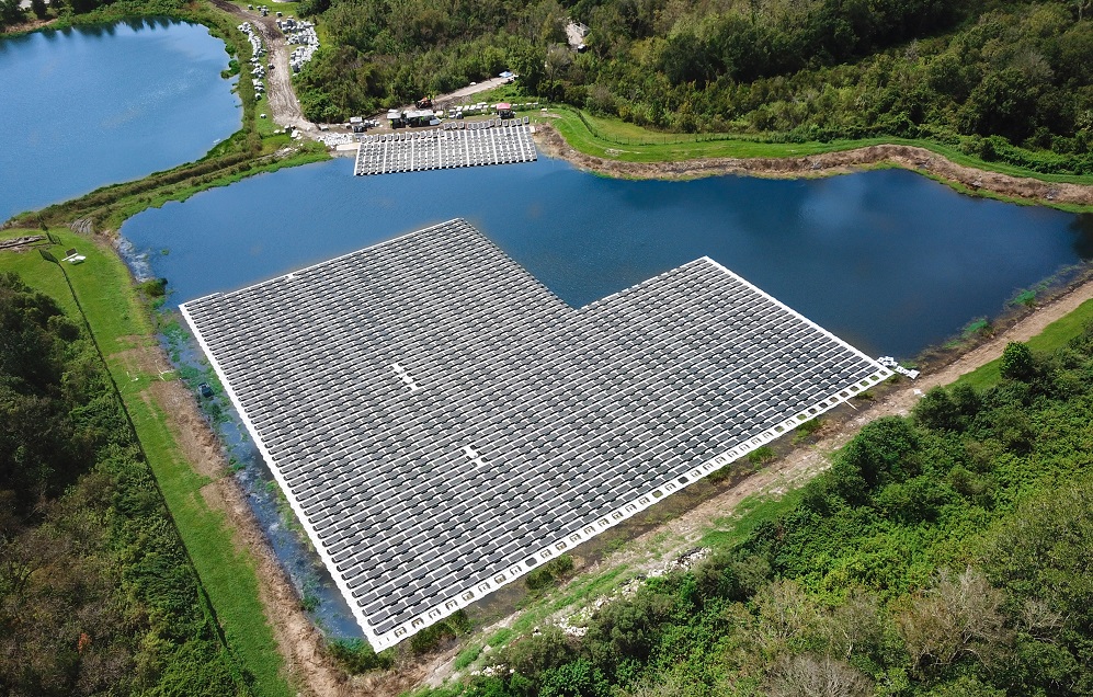 A floating solar project in Altamonte Springs, Florida, built by D3Energy, which will assist with the Fort Bragg development. Image: D3Energy. 