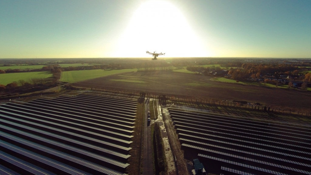 AI and machine learning could make drastic efficiency improvements to various facets of the solar supply chain, including autonomous drone-led O&M. Image: Above Surveying.