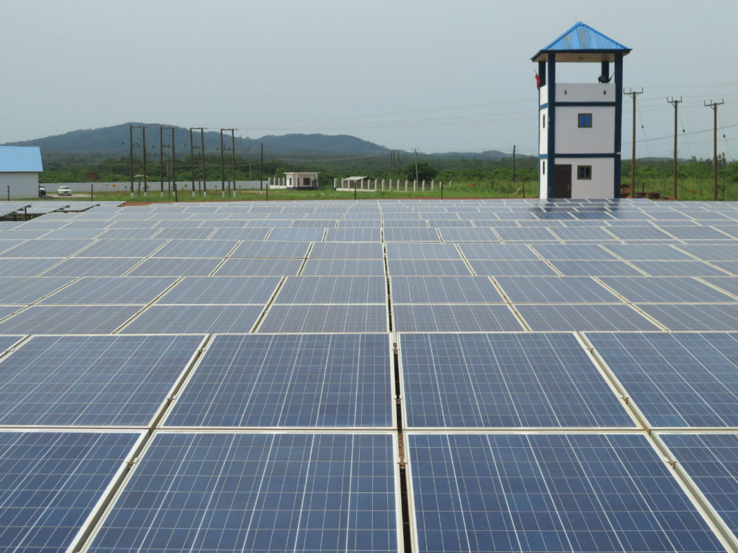 A 20MW pv plant in Ghana developed by BXC. Credit: Tom Kenning
