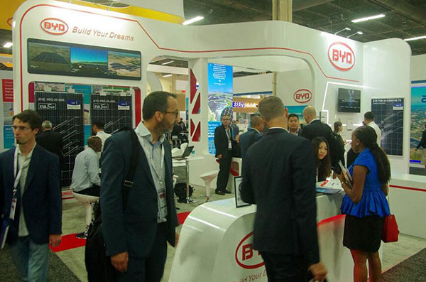 BYD's Booth at SPI 2017. Credit: BYD