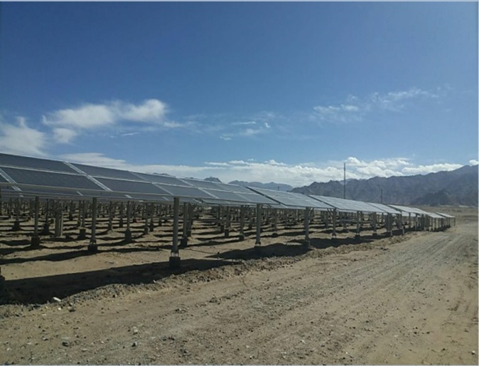 The 100MW bifacial test site in Golmud, China.