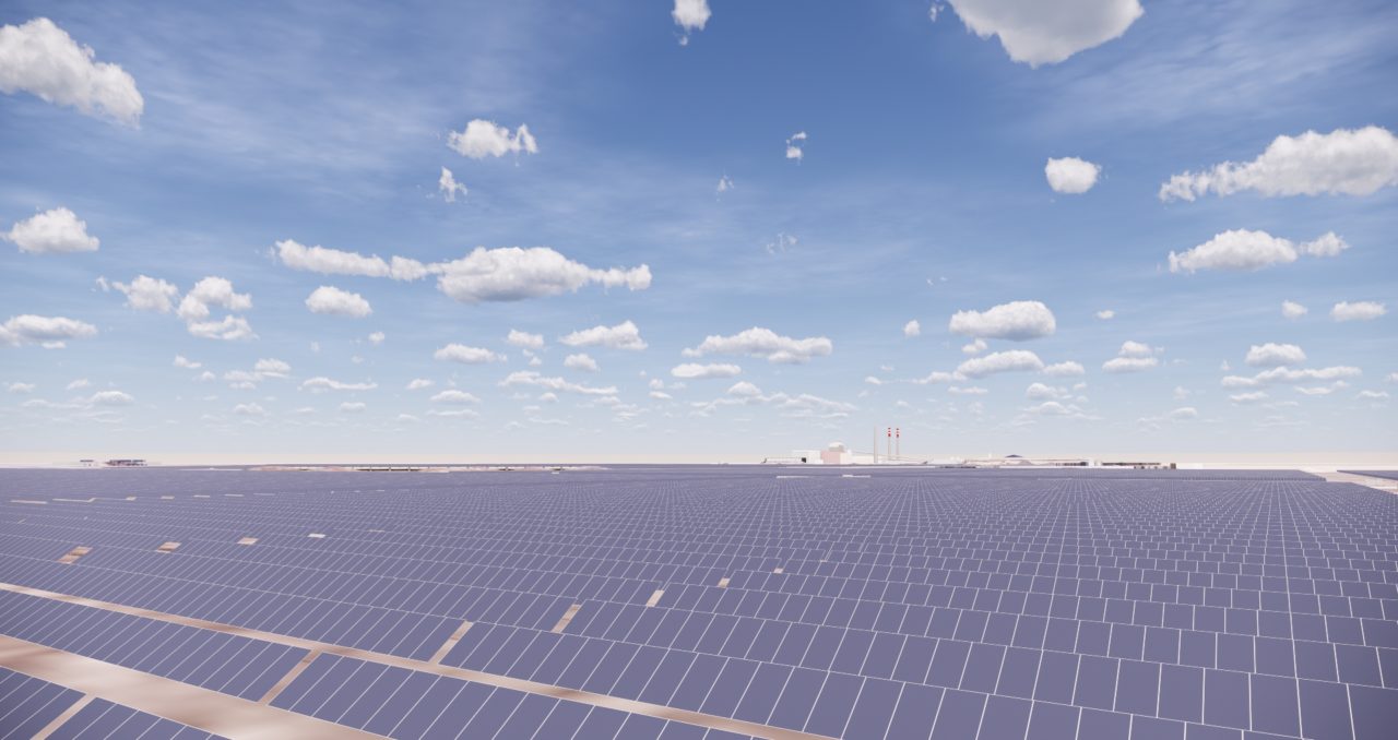 How Lightsource BP expects the Bighorn solar farm to look once complete. Image: Lightsource BP.