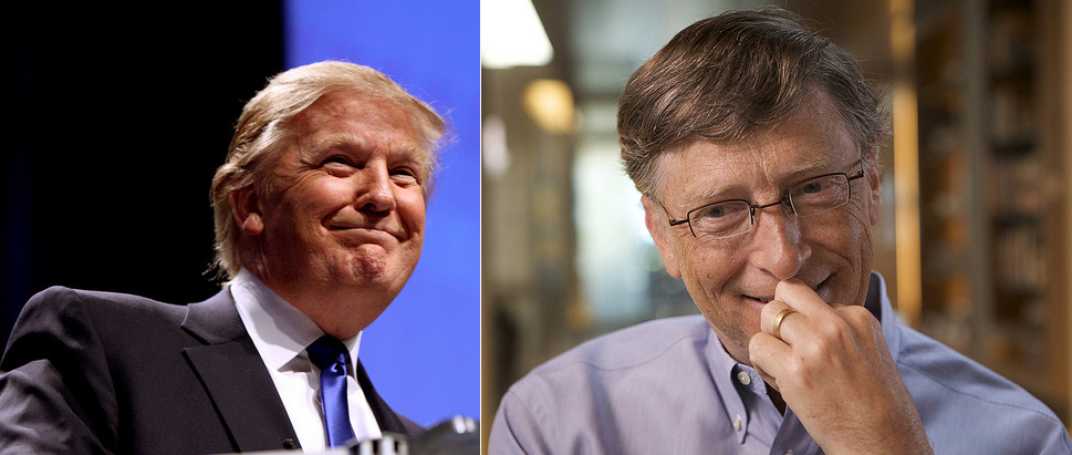After a call on energy with Trump, Microsoft co-founder Bill Gates fears for federal support of renewables under the president-elect. Source: Flickr: Gage Skidmore and OnInnovation