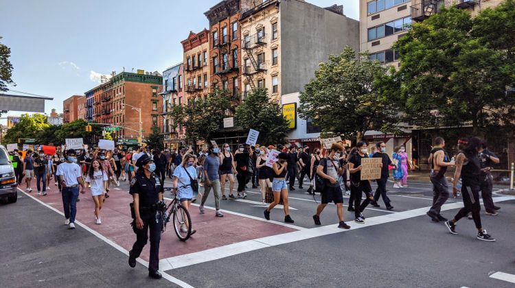 The links between net metering policies and social justice are being drawn as anti-racism protests (including the Black Lives Matter march in New York in May pictured above) continue in the US and worldwide. Image credit: Eden, Janine and Jim / Flickr
