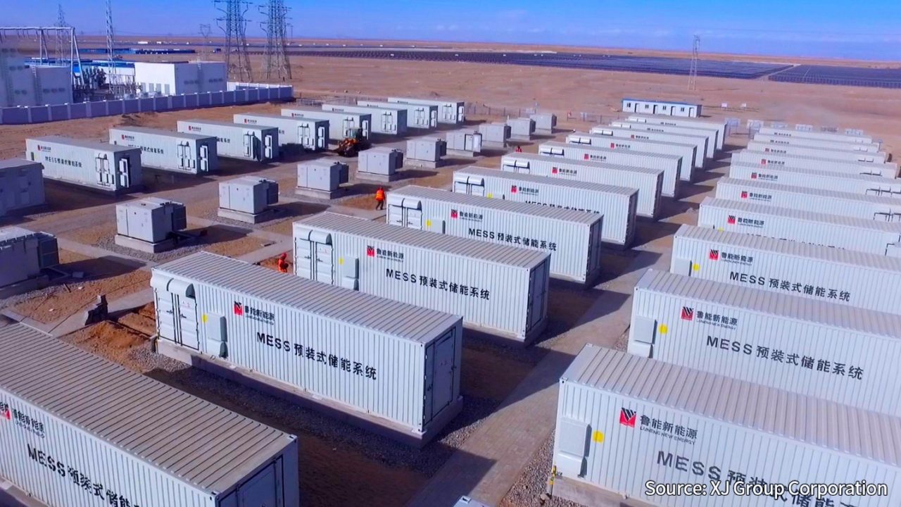 CATL's battery energy storage at the project in Qinghai Province. Image: CATL. 