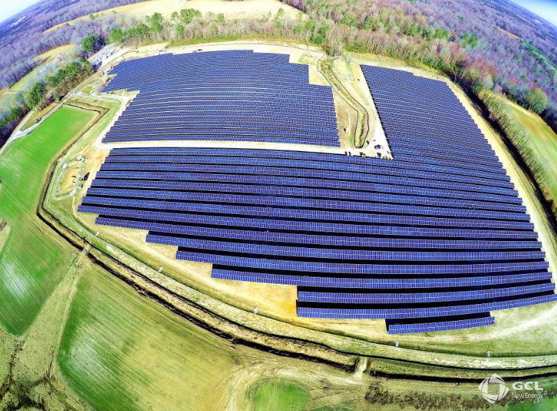 The 24.3 hectare solar farm on Downing Street is one of eight constructed recently by GCL New Energy to add renewable energy for the city of Wilson. Source: GCL New Energy