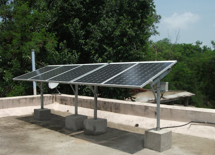 Off-grid PV system, India. Credit: Conergy