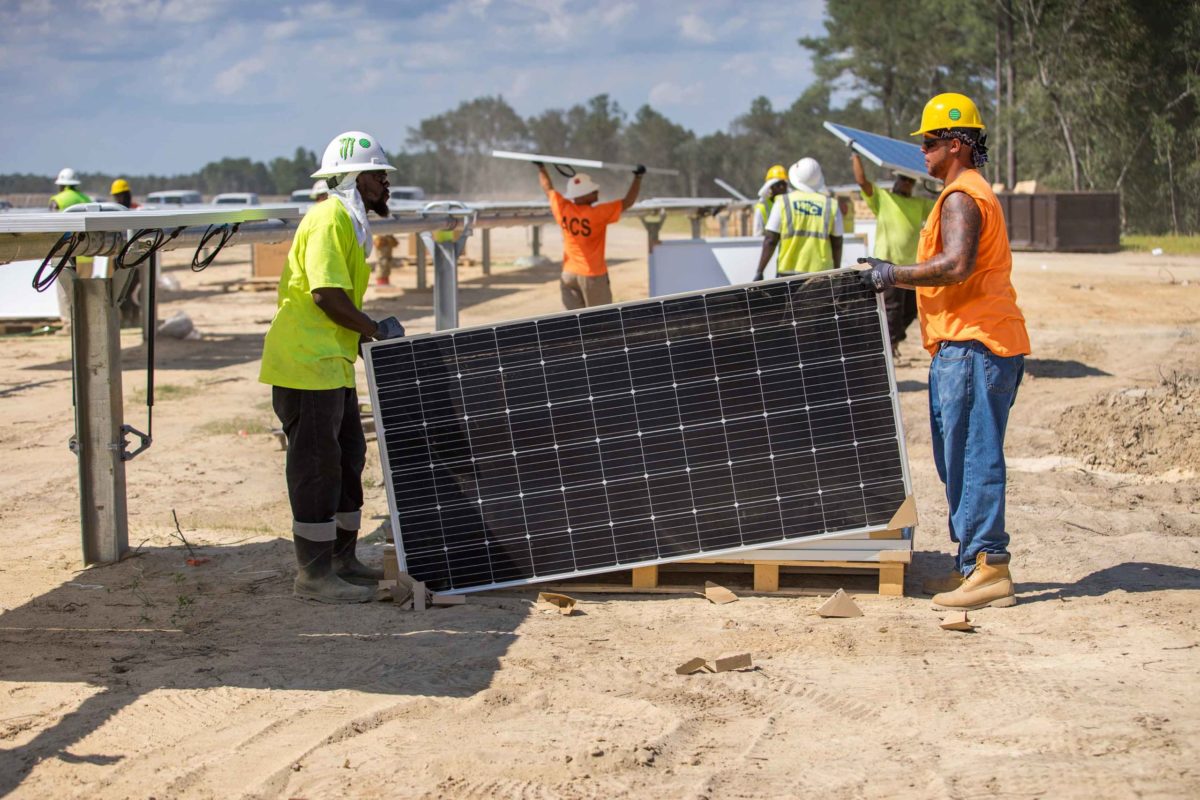 Cypress Creek Renewables’ 1GW of solar energy helped create more than 9,000 local jobs during construction. Image: Cypress Creek