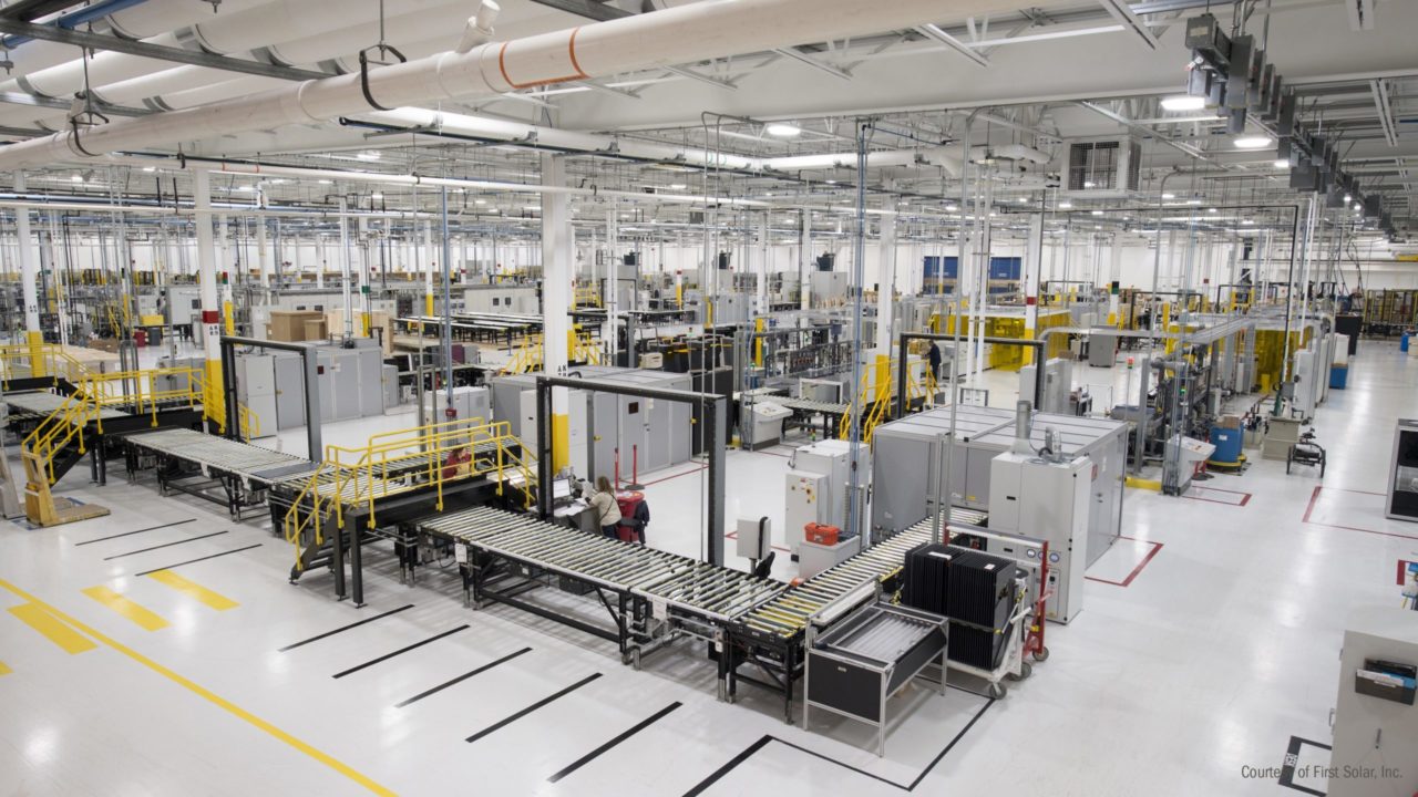 First Solar management highlighted that a decision to restart 2 idled production lines in Perrysburg, due to increased demand for its modules, would result in shipments of around 3.1GW, up from previous guidance of 2.7GW to 2.8GW. Image@ First Solar