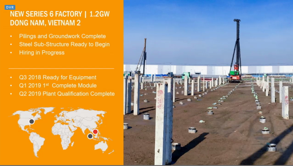 Annualized production capacity in Vietnam, when fully operational, will be 2.4GWdc. Image: First Solar