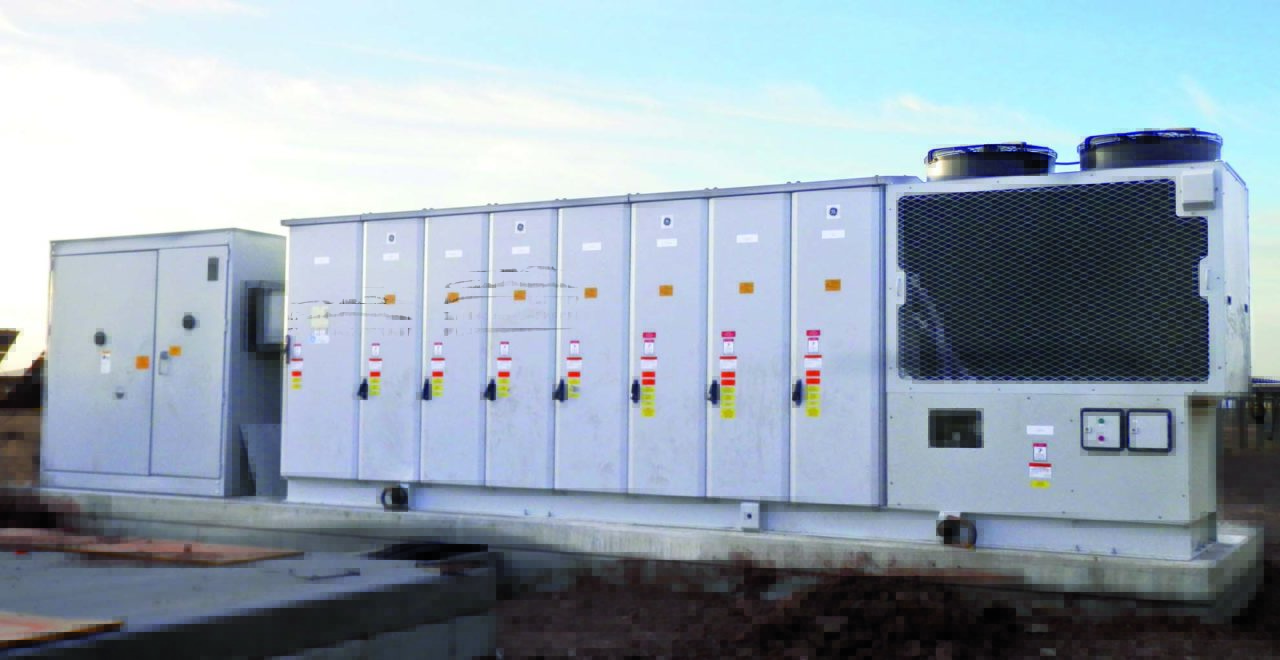 GE's 1,500V inverter - by no means the final word in higher-voltage inverters, if the company's plans come to fruition. Image: GE Power Conversion.