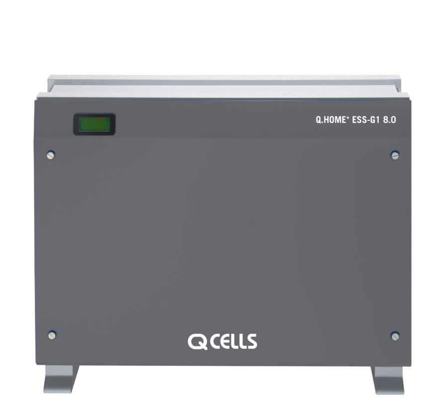 The Q.HOME+ ESS-G1 energy storage series is said to be available in three versions with capacities of 3.6 kWh, 6 kWh or 8 kWh. Image: Hanwha Q CELLS.