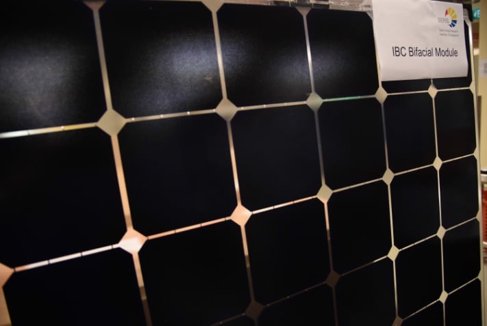 The 60-cell bifacial module uses 6-inch N-type mono wafers with ISC Konstanz fabricated ZEBRA cells with conversion efficiencies of up to 22%. Image: SERIS