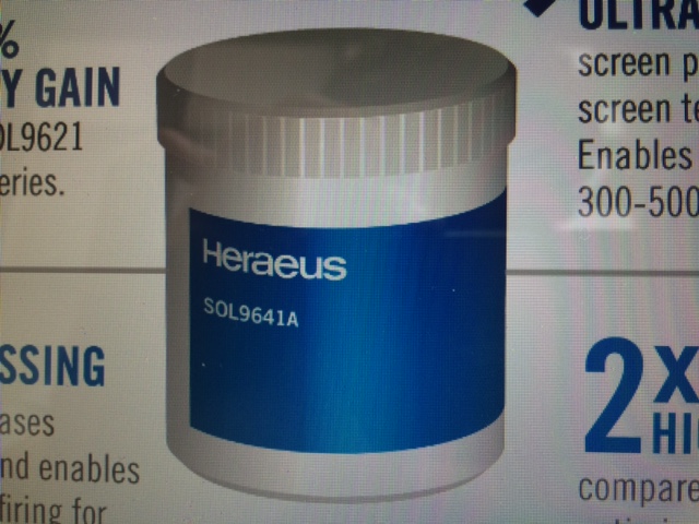 The new SOL9641A series paste raises the conversion efficiency of solar cells by 0.1%. Credit: Heraeus