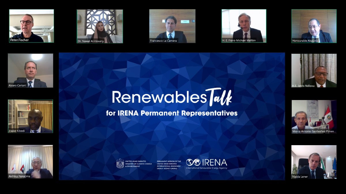 The 10-country roundtable saw governments discuss IRENA's findings that betting on green energy could add US$98trn to global GDP by 2050. Image credit: IRENA