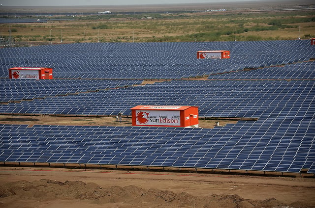 India's first solar park at Charanka in Gujarat. Flickr: American Centre Mumbai