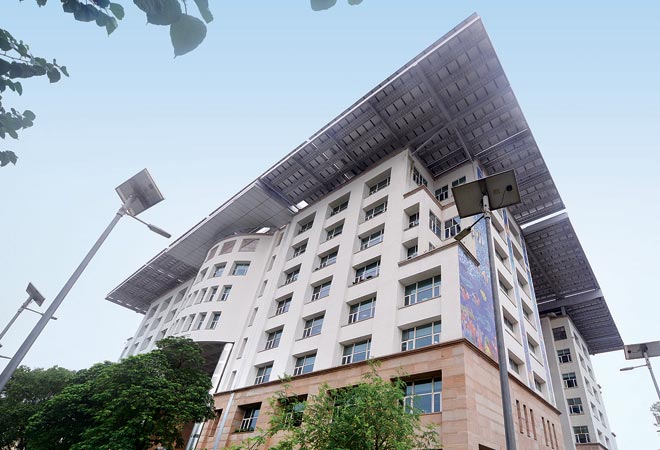 Indira Paryavaran Bhawan, New Delhi, India's first Net Zero Energy Building (NZEB), built with integrated energy-conservation methodologies and a super-efficient solar PV system of 930 kW capacity