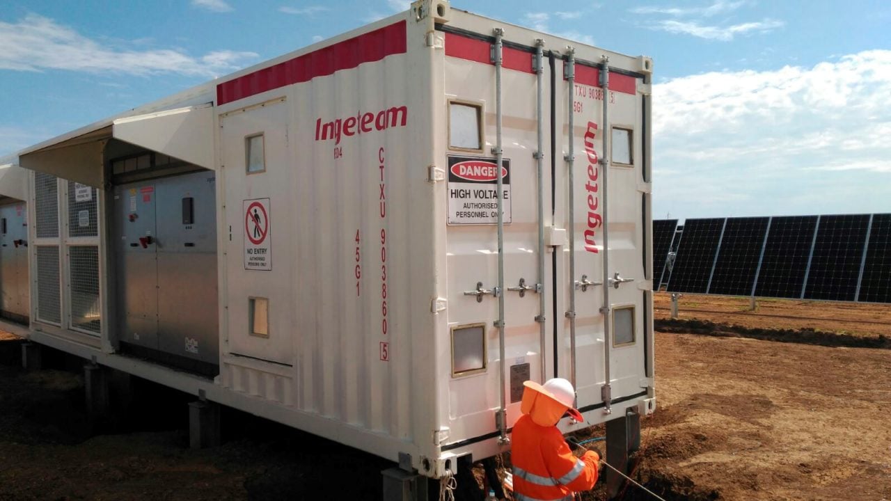 Ingeteam is supplying its ‘INGECON SUN’ PowerMax B series 1500 Vdc central inverters to five large Australian solar power plants, totalling 620MW. Image: Ingeteam