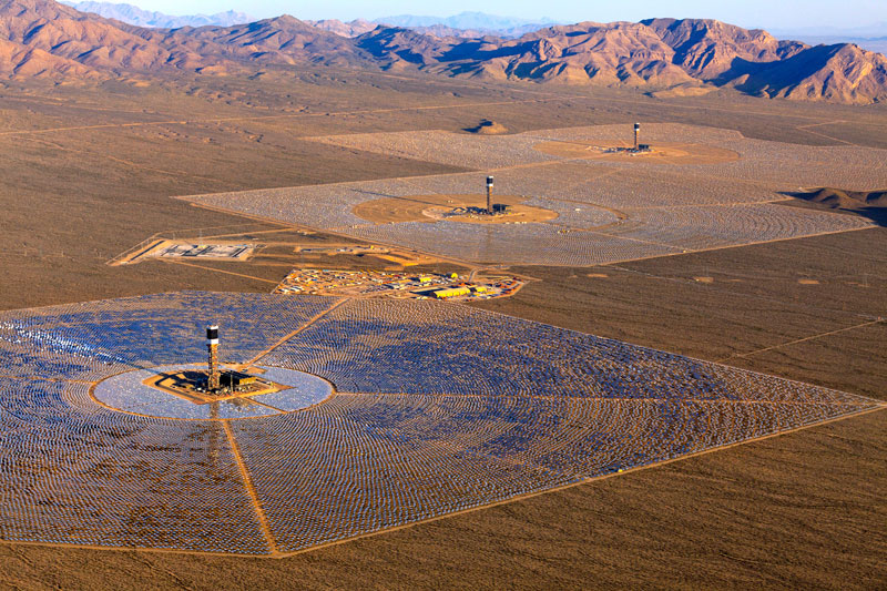 The Ivanpah concentrated solar plant. Source: energy.ca.gov