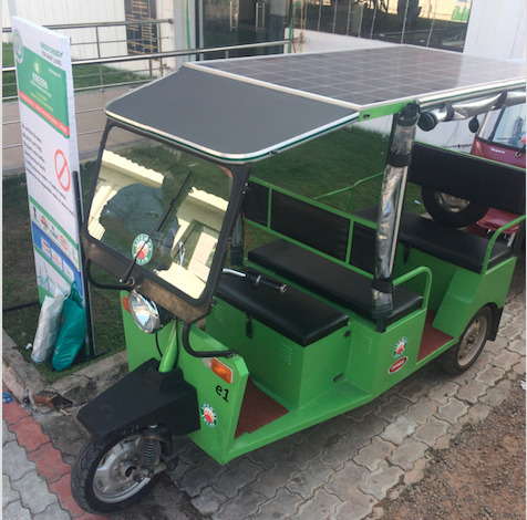 Lifeway Solar Devices solar rickshaw. credit: Tom Kenning