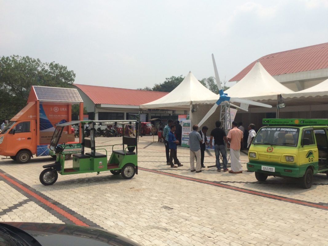 Outside the KREEPA Green Power Expo in Kochi. Credit: Tom Kenning