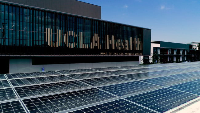 These panels will generate an estimated 245,000 kWh annually – enough to power 35 homes for a year. Image: LG Energy