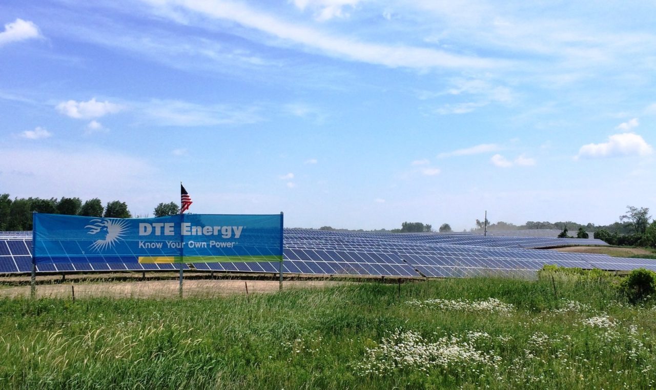 An image of DTE Energy’s Lapeer solar park in Michigan, which went online in 2017. Image: DTE Energy. 