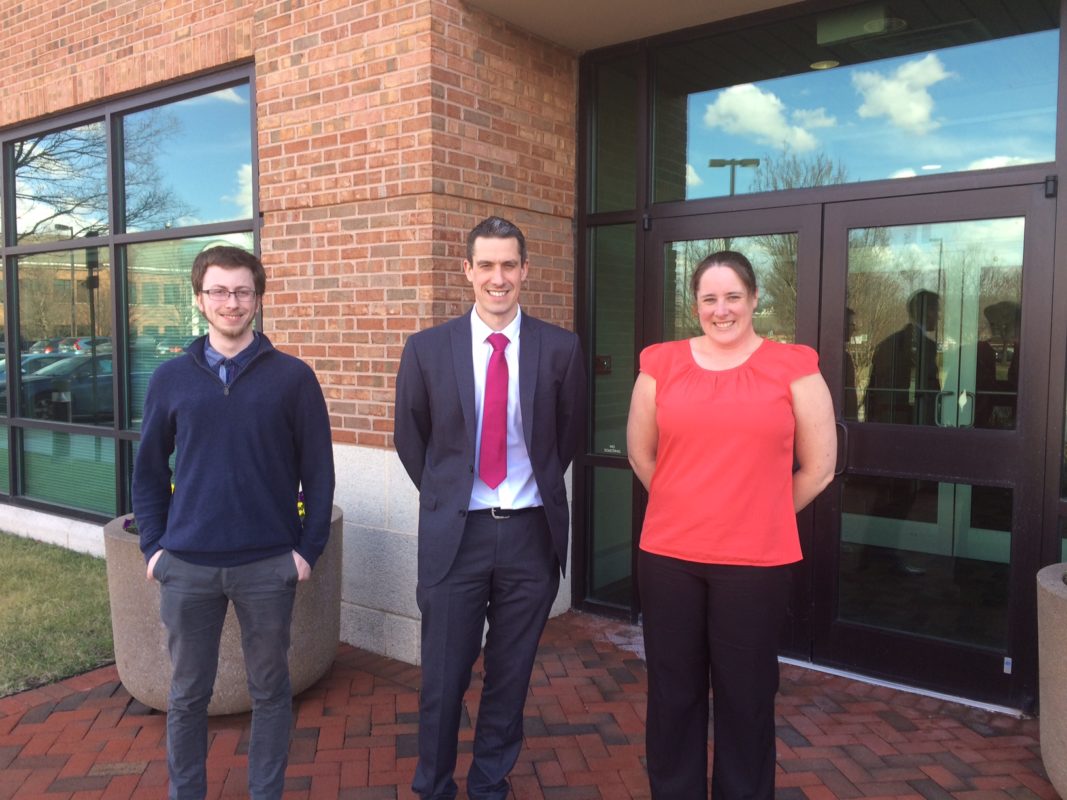 From left to right: US project manager Isaac Bainbridge, Lark Energy renewable investors director Matthew Hicks and Lark Energy USA vice president Emma Rafaluk. Source: Lark Energy