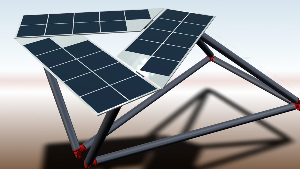 The module backside is made of polyethylene terephthalate (PET) on which mono or polycrystalline solar cells are laminated is the key to the weight reduction. Image: OPES Solutions