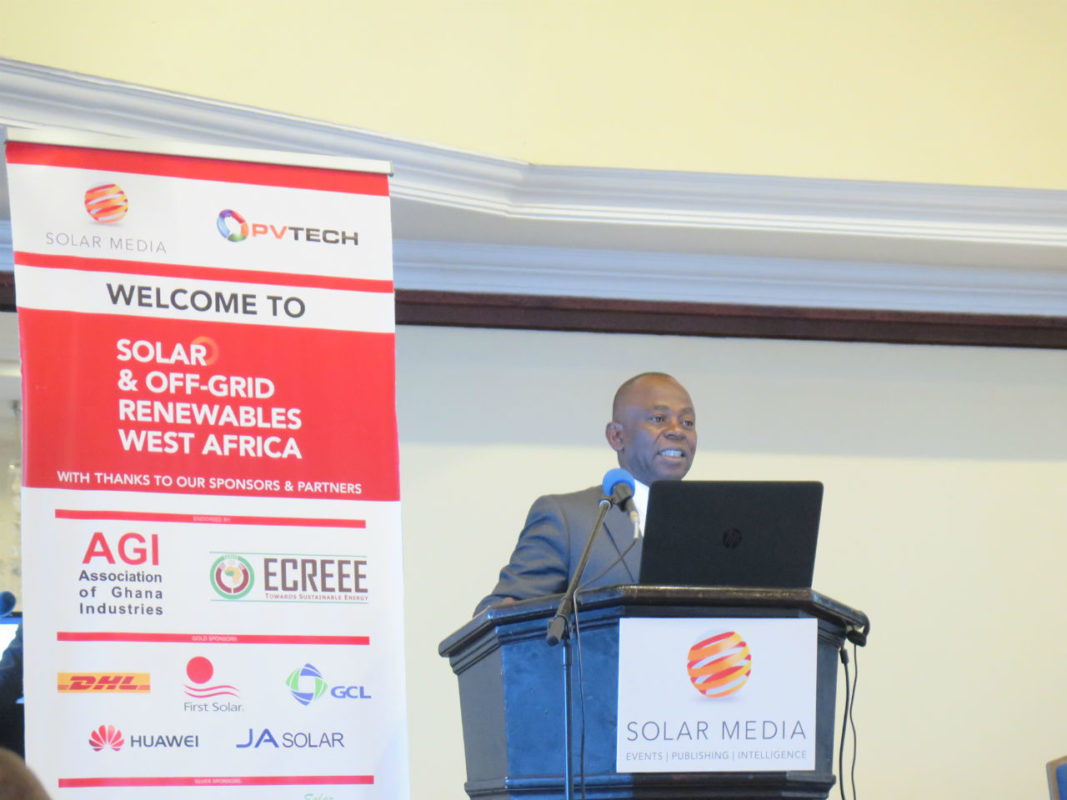 Mahamma Kappiah addressed the Solar and Off-grid Renewables West Africa conference in Accra, Ghana