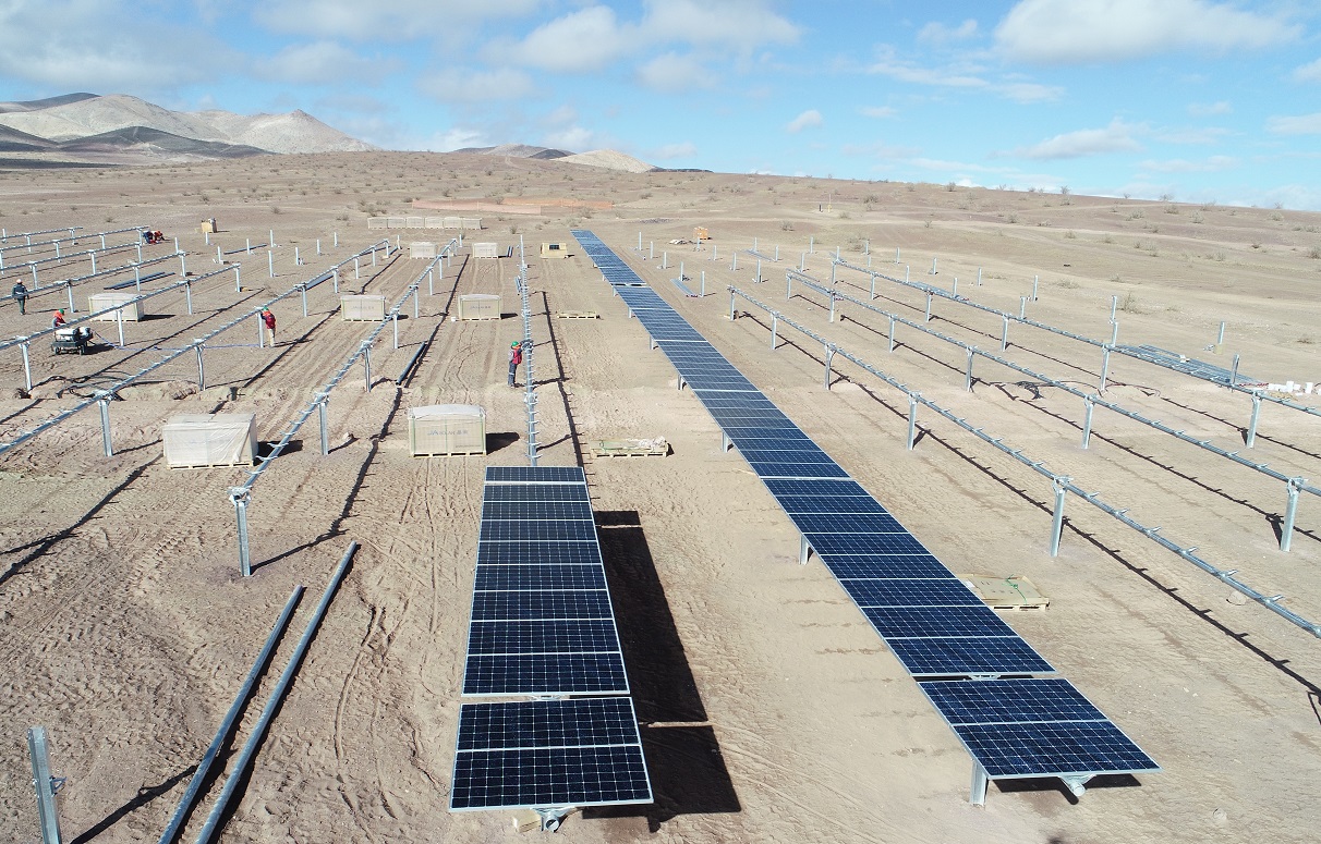 Mainstream’s 145MW Rio Escondido solar park under construction in Chile. Image: Mainstream Renewable Power.