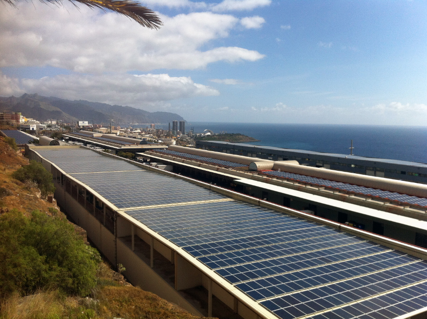 A rooftop installation on the Canary Islands. Source: Conergy