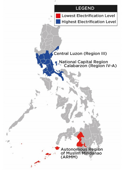 Philippines Electrification map: credit: IRENA
