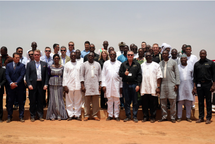 The inauguration of the world’s largest Solar Hybrid power plant was attended by representatives from Iamgold and Wärtsilä, as well as the President of Burkina Faso, Mr Roch Marc Christian Kaboré. Credit: Wartsila