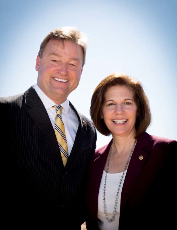 US senators Dean Heller and Catherine Cortez Masto at the commissioning ceremony of the 250MW Moapa Southern Paiute Solar Project on Friday morning. Source: Business Wire