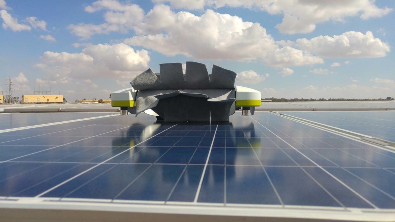 The first commercial deployment of Ecoppia T4 is already underway at a large installation in the Middle East and is slated to become operational by the end of April. Image: Ecoppia
