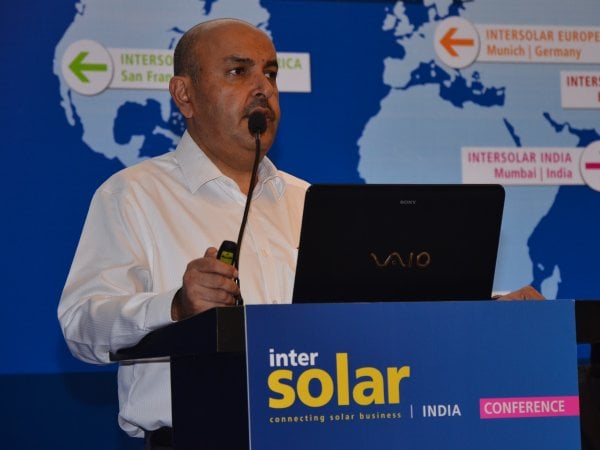 MNRE joint secretary announced several new initiatives including 'solar zones' and floating solar. Credit: Intersolar