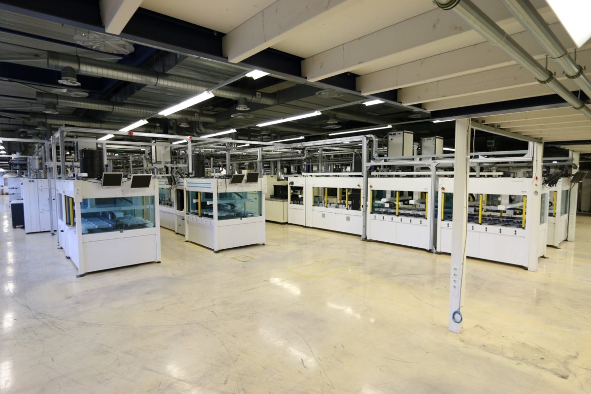 The solar cell plant was seen as being an advanced facility with a suite of leading-edge processing equipment at the time, which included screen printing tools capable of 5 busbars from Baccini, through to Innolas MWT laser processing workstation and a Schmid wafer texturing line. 