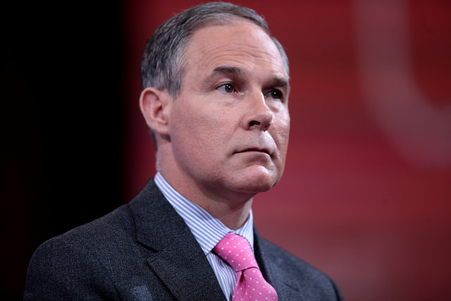 Scott Pruitt will become Trump's administrator of the EPA, despite suing the agency for its agenda on climate change. Source: Flickr/Gage Skidmore