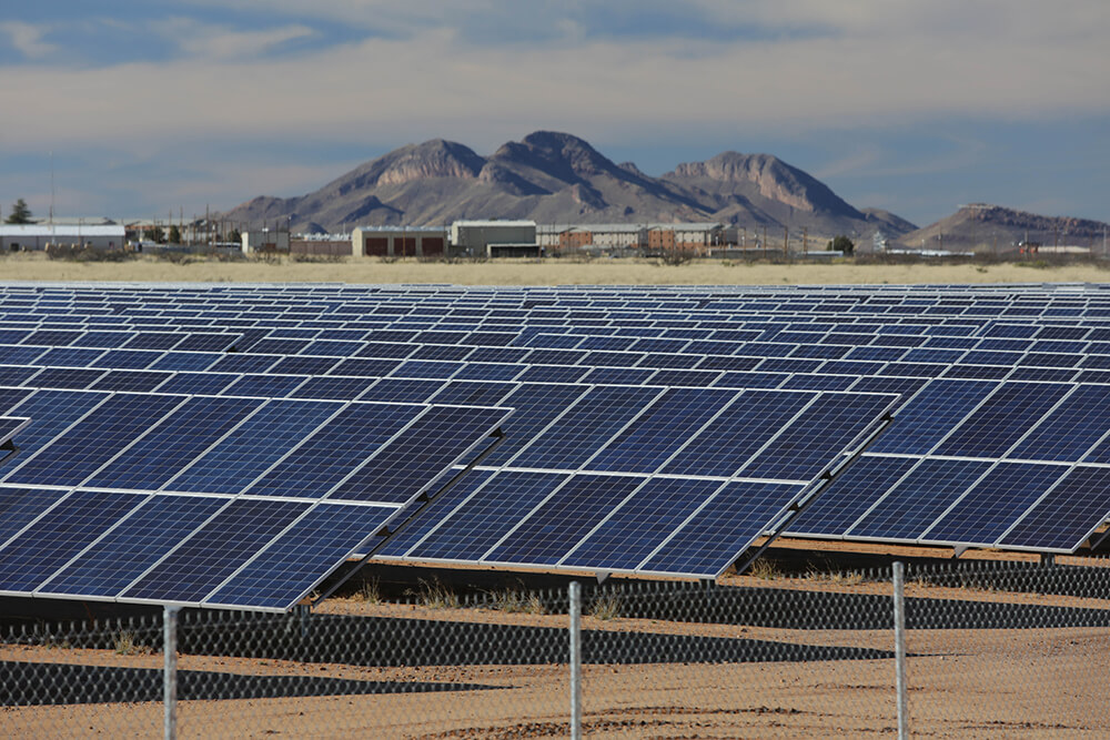 An existing solar array of TEP's at the US Army's Fort Huachuca base in Arizona. Image: TEP. 